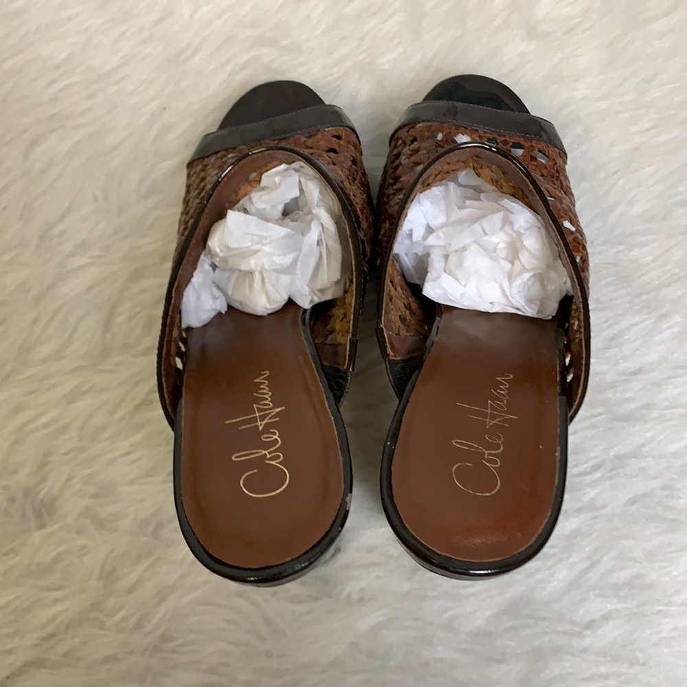 Cole Haan Brown Peep Toe Heels - Picture 4 of 13